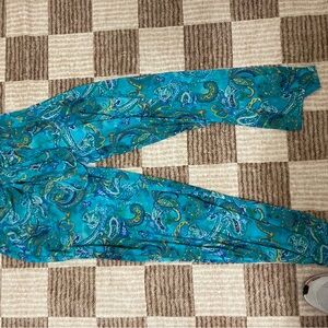 Ralph Lauren Teal Paisley Print Pants